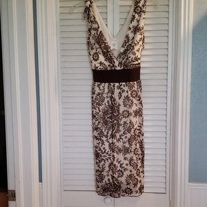 Maurices chocolate and cream print halter dress